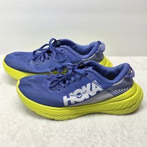 Hoka One One Carbon X Shoes Womens Size 7.5 Blue Yellow Running Shoes Sneakers